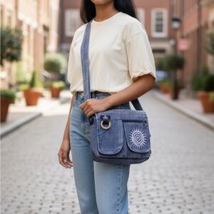 Heavy Cotton Messenger Crossbody Bag Washable Durable and Sustainable Bag